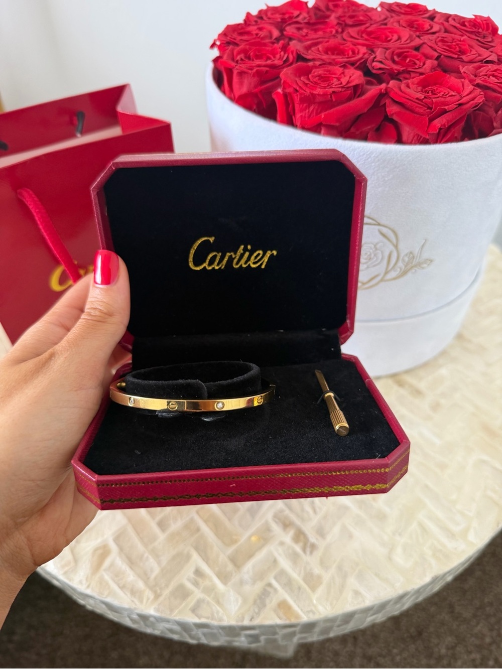 Cartier Love Screw Two Diamond Bracelet